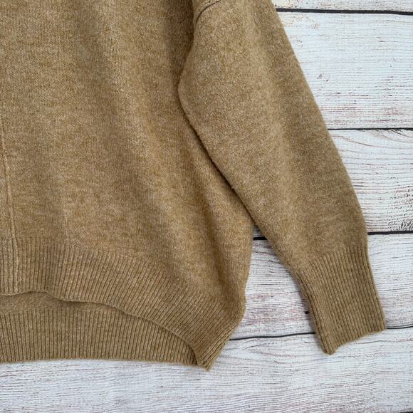 Vince Camuto Crewneck Rough Seam Boxy Sweater Womens Medium Beige Tan - Picture 6 of 11